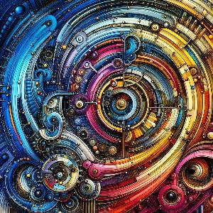 colorful abstract art poster with geometric shapes (19)